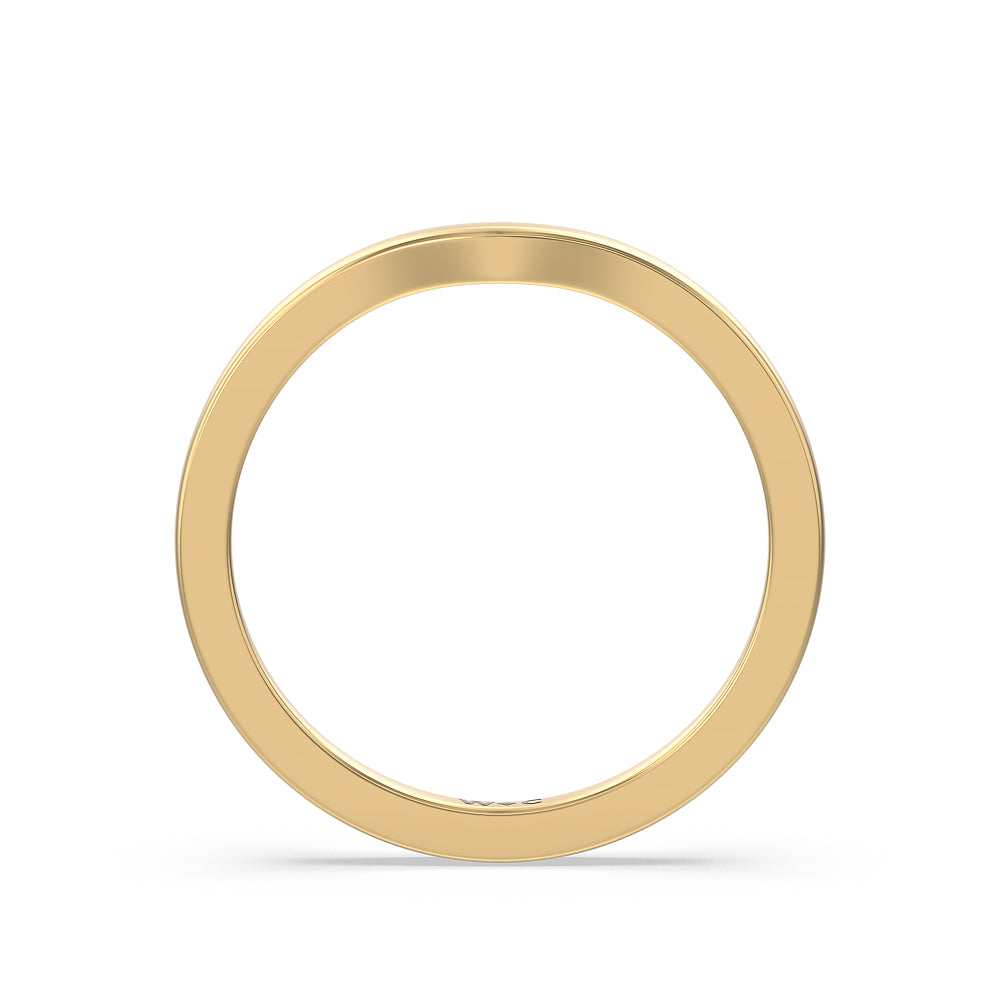 Medi Solitaire Wedding Band with 18KT Yellow Gold Cut Diamond in 14KT Yellow Gold view 2
