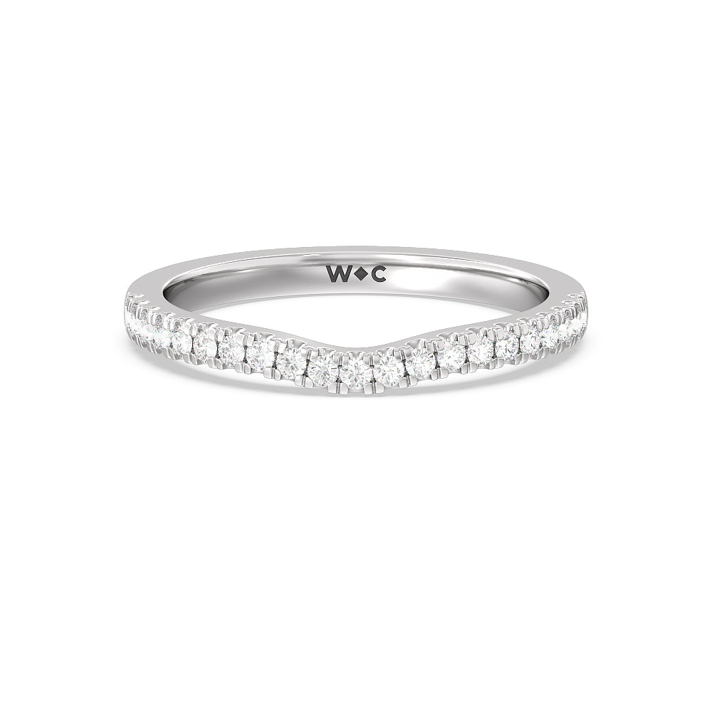 Maxi Solitaire Diamond Wedding Band with Platinum Cut Diamond in 14KT Platinum view 1
