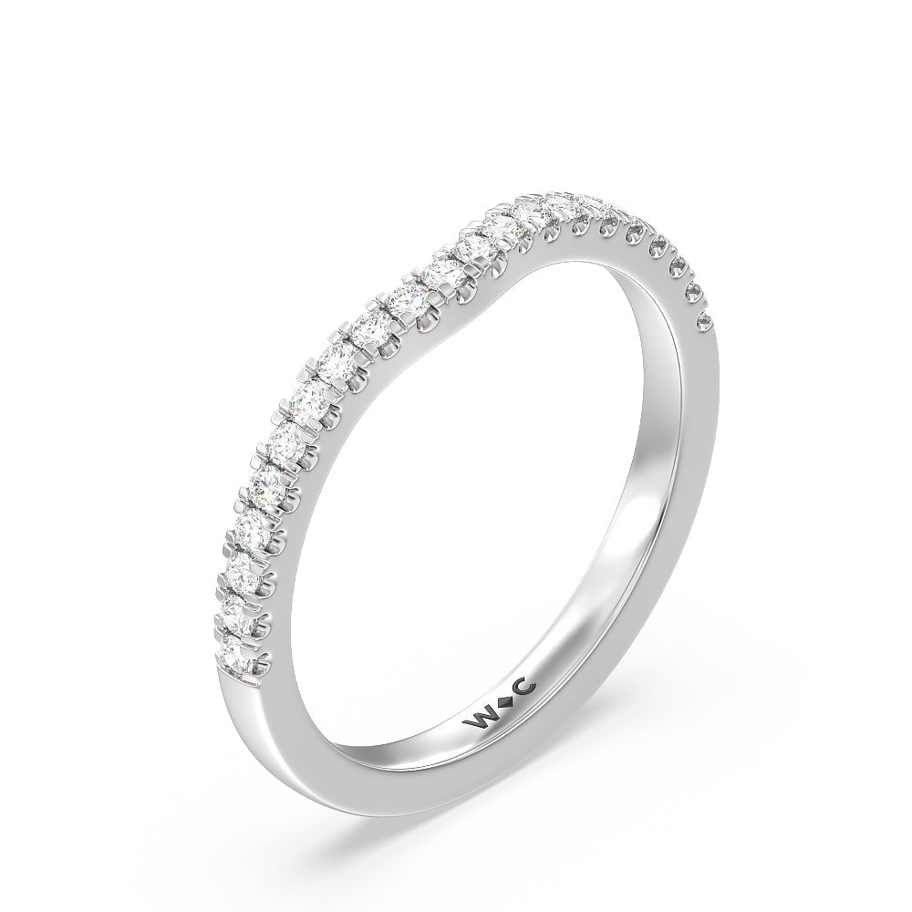 Maxi Solitaire Diamond Wedding Band with Platinum Cut Diamond in 14KT Platinum view 4
