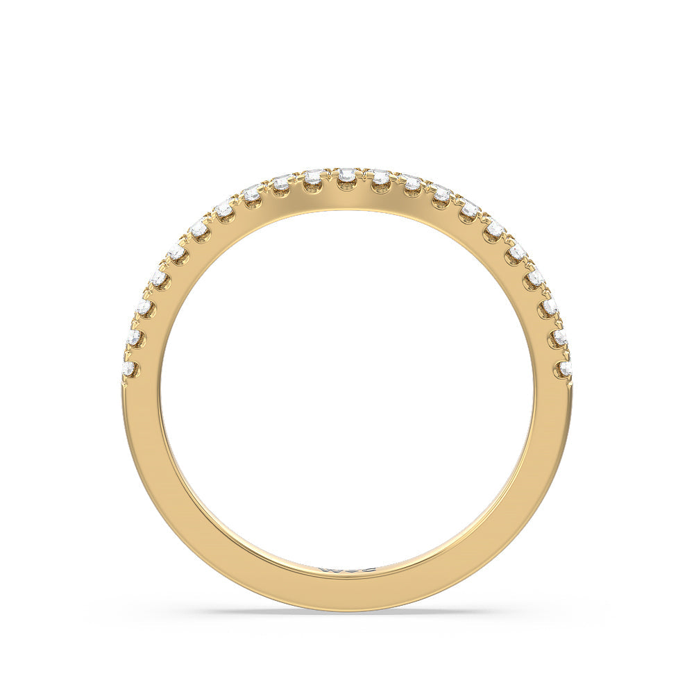 Maxi Solitaire Diamond Wedding Band with 18KT Yellow Gold Cut Diamond in 14KT Yellow Gold view 2
