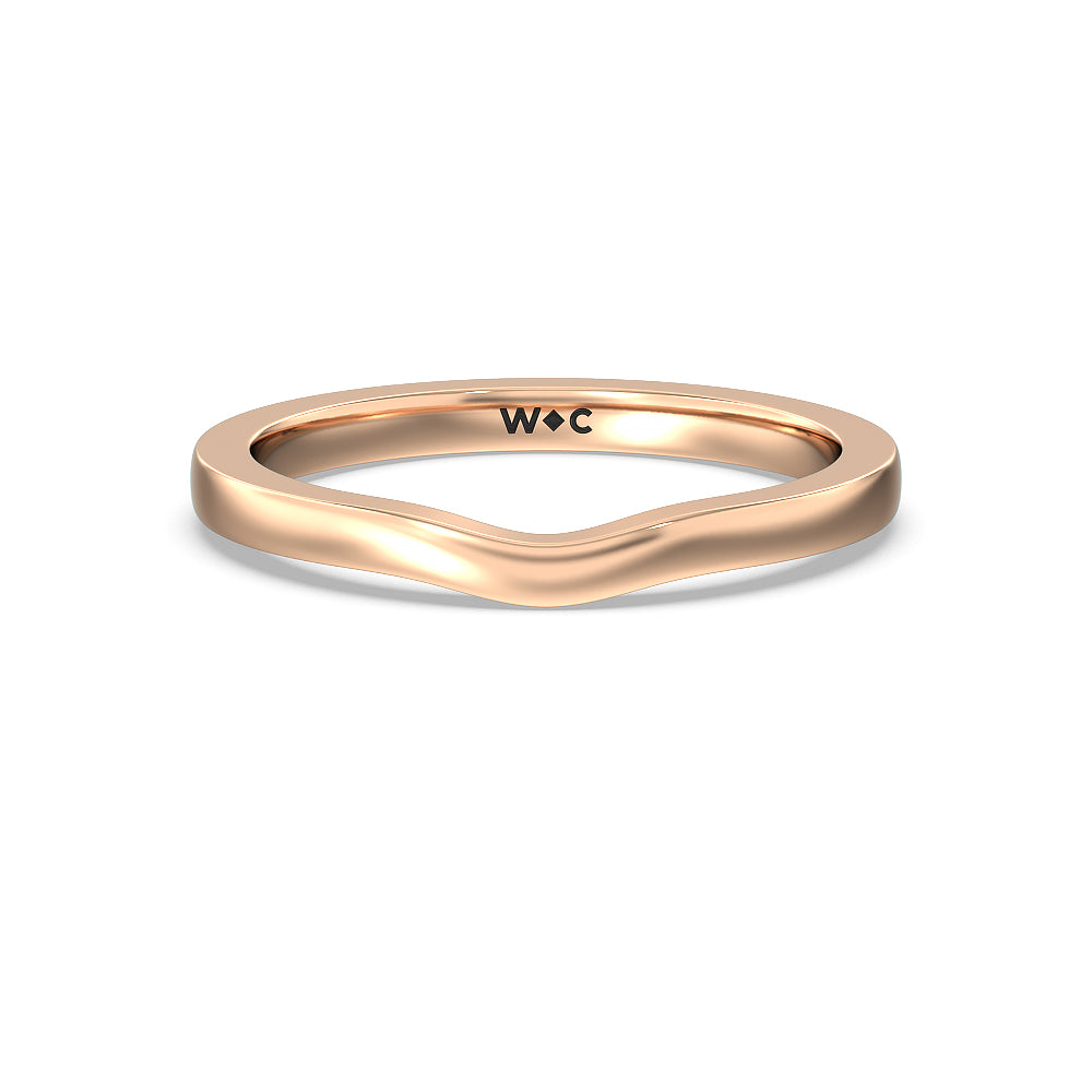 Maxi Solitaire Wedding Band with 18KT Rose Gold Cut Diamond in 14KT Rose Gold view 1
