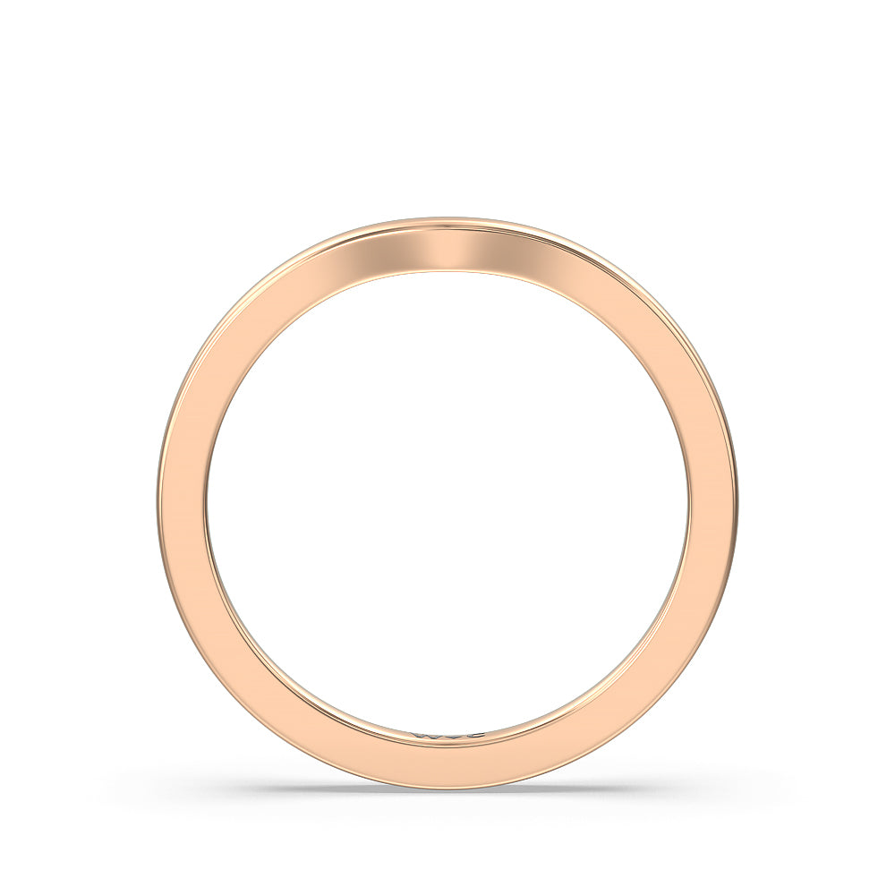 Maxi Solitaire Wedding Band with 18KT Rose Gold Cut Diamond in 14KT Rose Gold view 2
