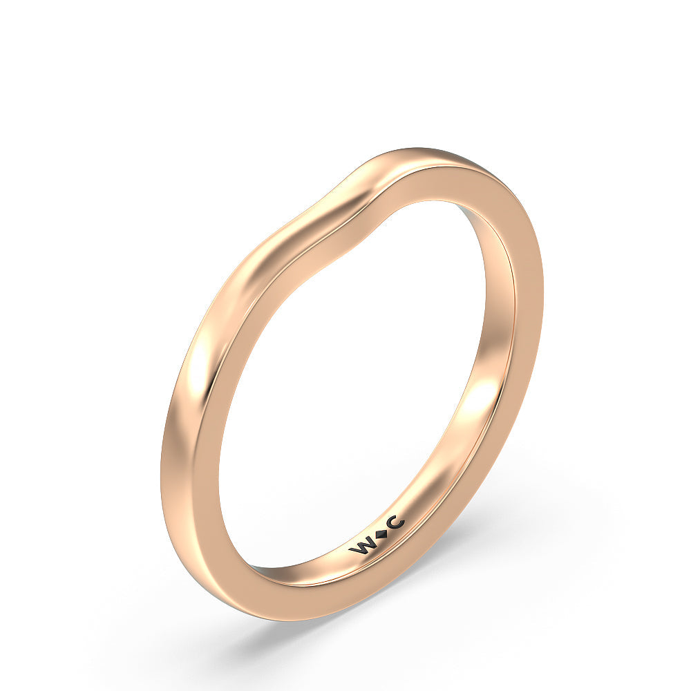Maxi Solitaire Wedding Band with 18KT Rose Gold Cut Diamond in 14KT Rose Gold view 4
