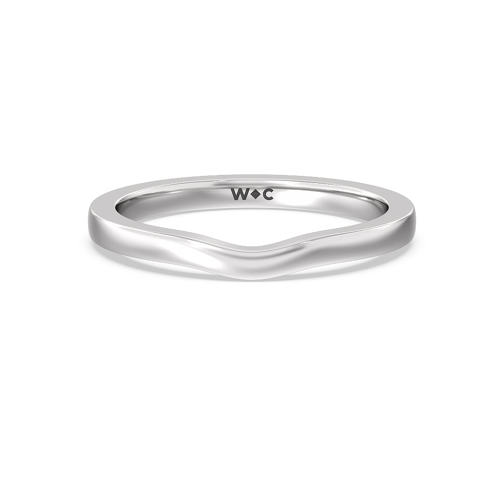Maxi Solitaire Wedding Band with Platinum Cut Diamond in 14KT Platinum view 1
