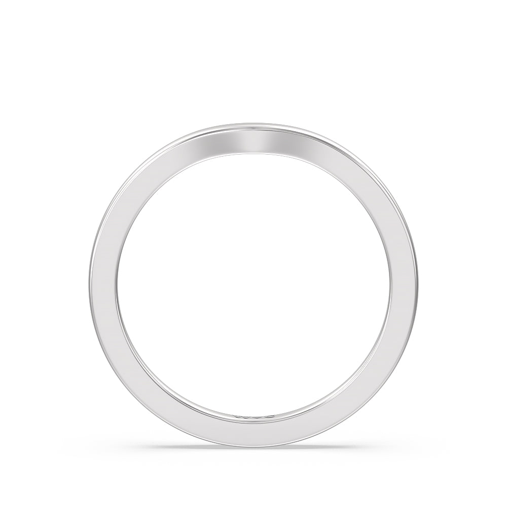 Maxi Solitaire Wedding Band with Platinum Cut Diamond in 14KT Platinum view 2
