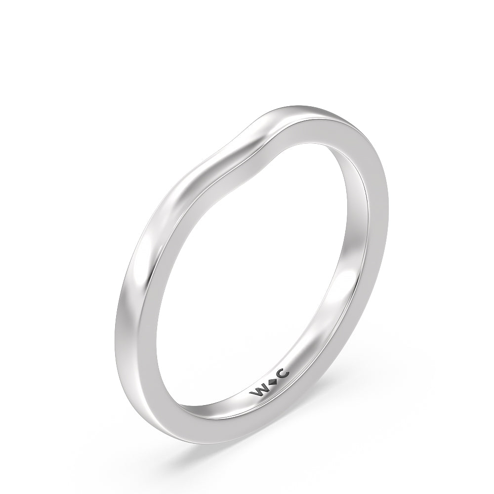 Maxi Solitaire Wedding Band with Platinum Cut Diamond in 14KT Platinum view 4
