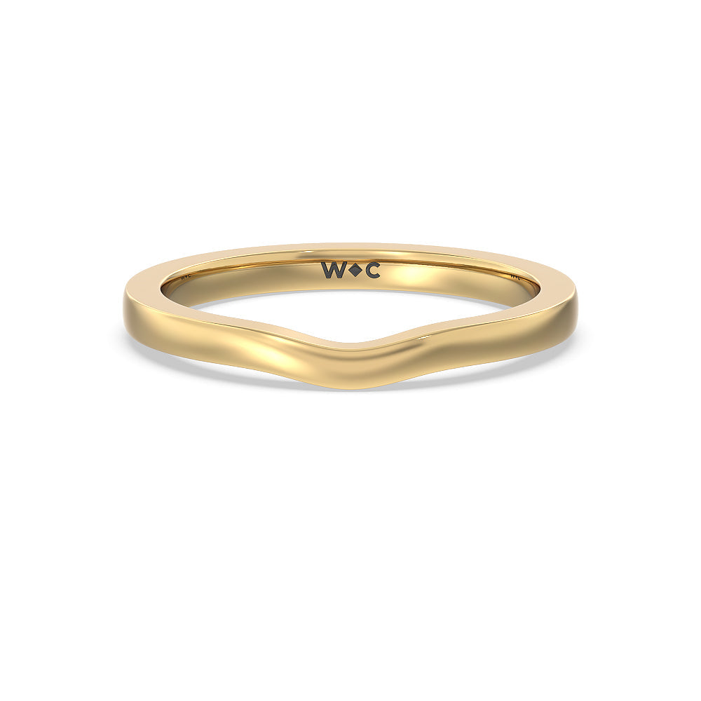 Maxi Solitaire Wedding Band with 18KT Yellow Gold Cut Diamond in 14KT Yellow Gold view 1
