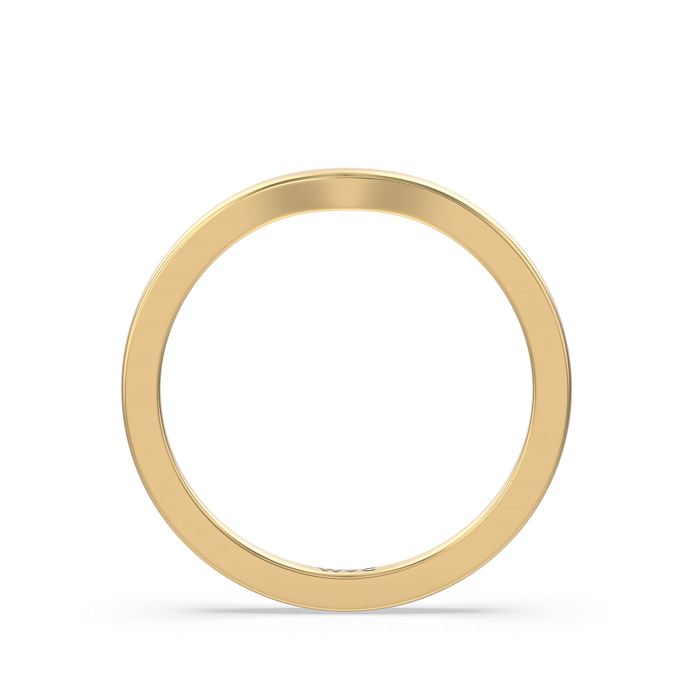 Maxi Solitaire Wedding Band with 18KT Yellow Gold Cut Diamond in 14KT Yellow Gold view 2
