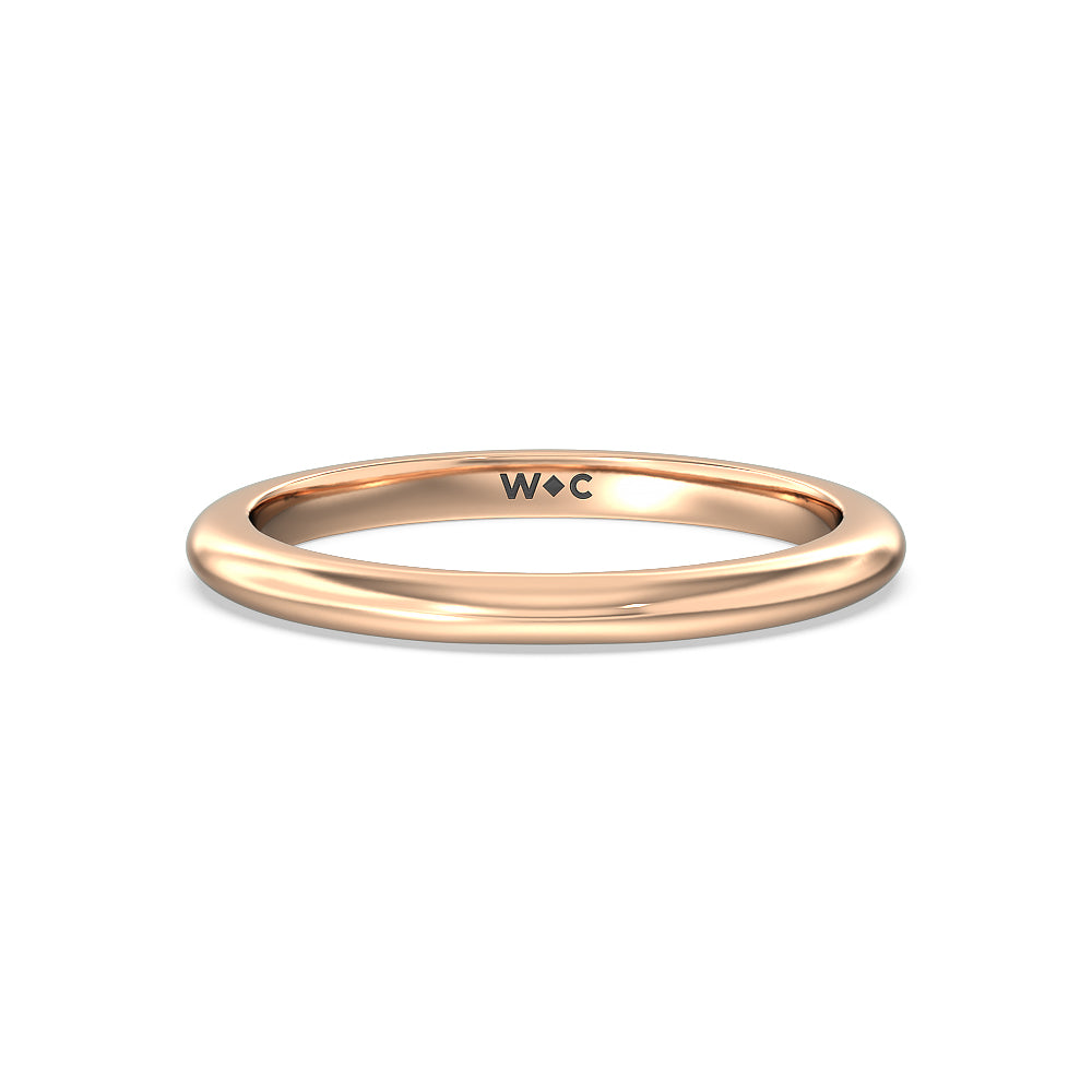 Medi Classic Four Prong Solitaire Wedding Band with 18KT Rose Gold Cut Diamond in 14KT Rose Gold view 1
