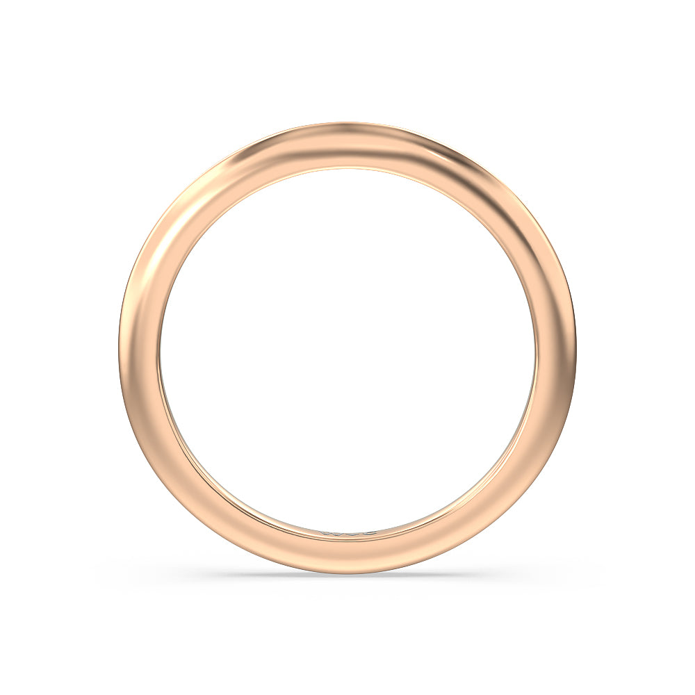 Medi Classic Four Prong Solitaire Wedding Band with 18KT Rose Gold Cut Diamond in 14KT Rose Gold view 2

