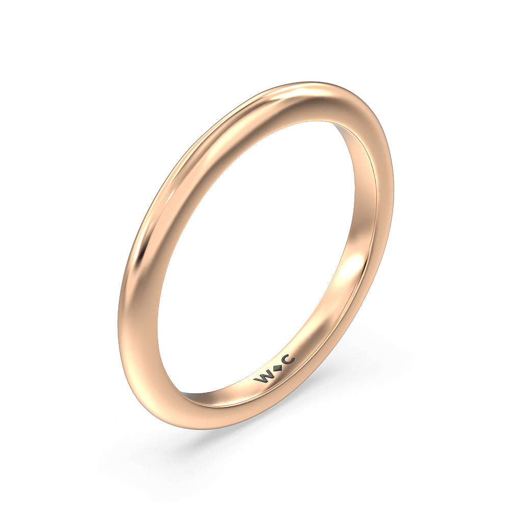 Medi Classic Four Prong Solitaire Wedding Band with 18KT Rose Gold Cut Diamond in 14KT Rose Gold view 4
