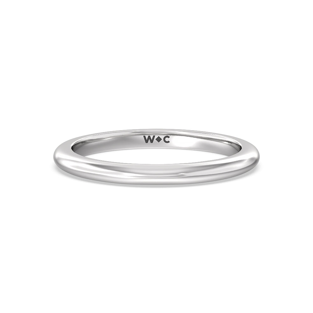 Medi Classic Four Prong Solitaire Wedding Band with Platinum Cut Diamond in 14KT Platinum view 1
