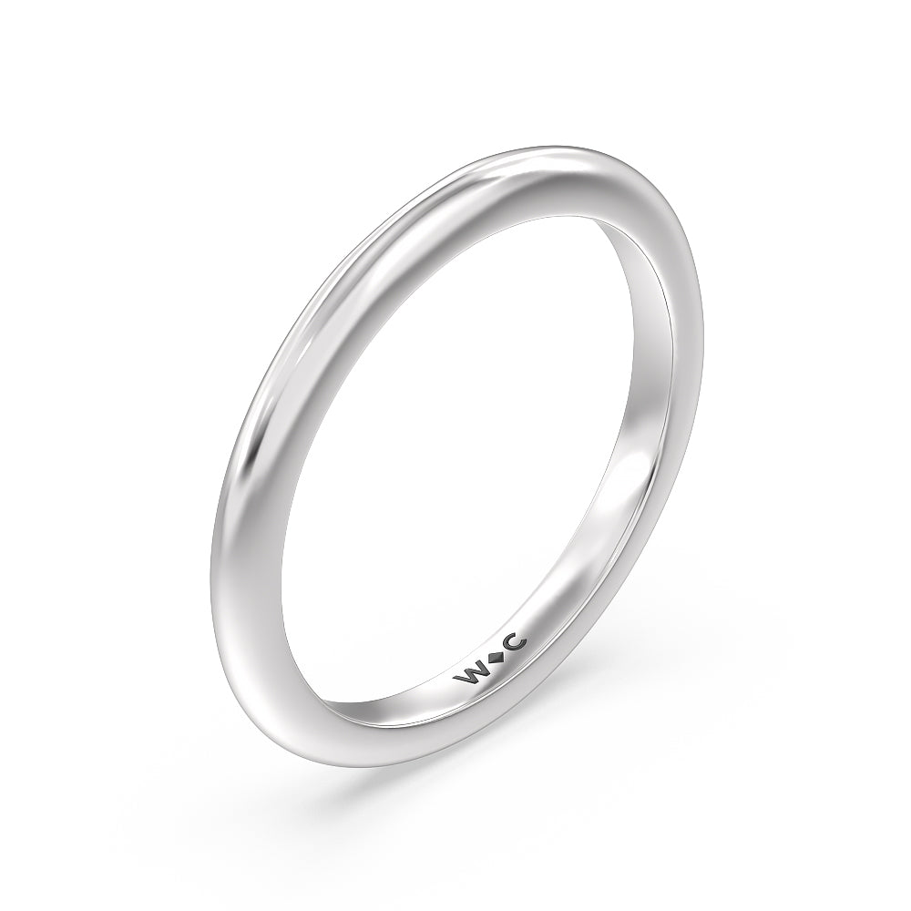 Medi Classic Four Prong Solitaire Wedding Band with Platinum Cut Diamond in 14KT Platinum view 4
