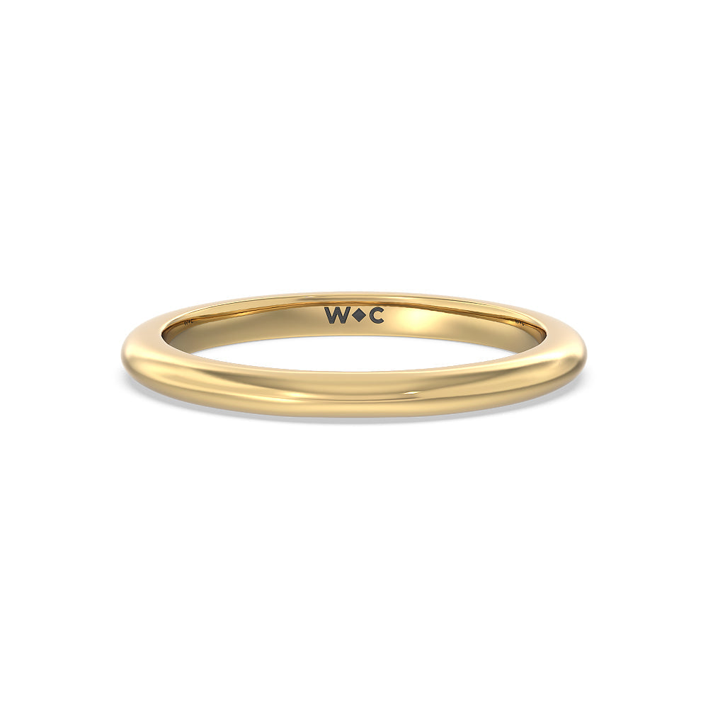 Medi Classic Four Prong Solitaire Wedding Band with 18KT Yellow Gold Cut Diamond in 14KT Yellow Gold view 1
