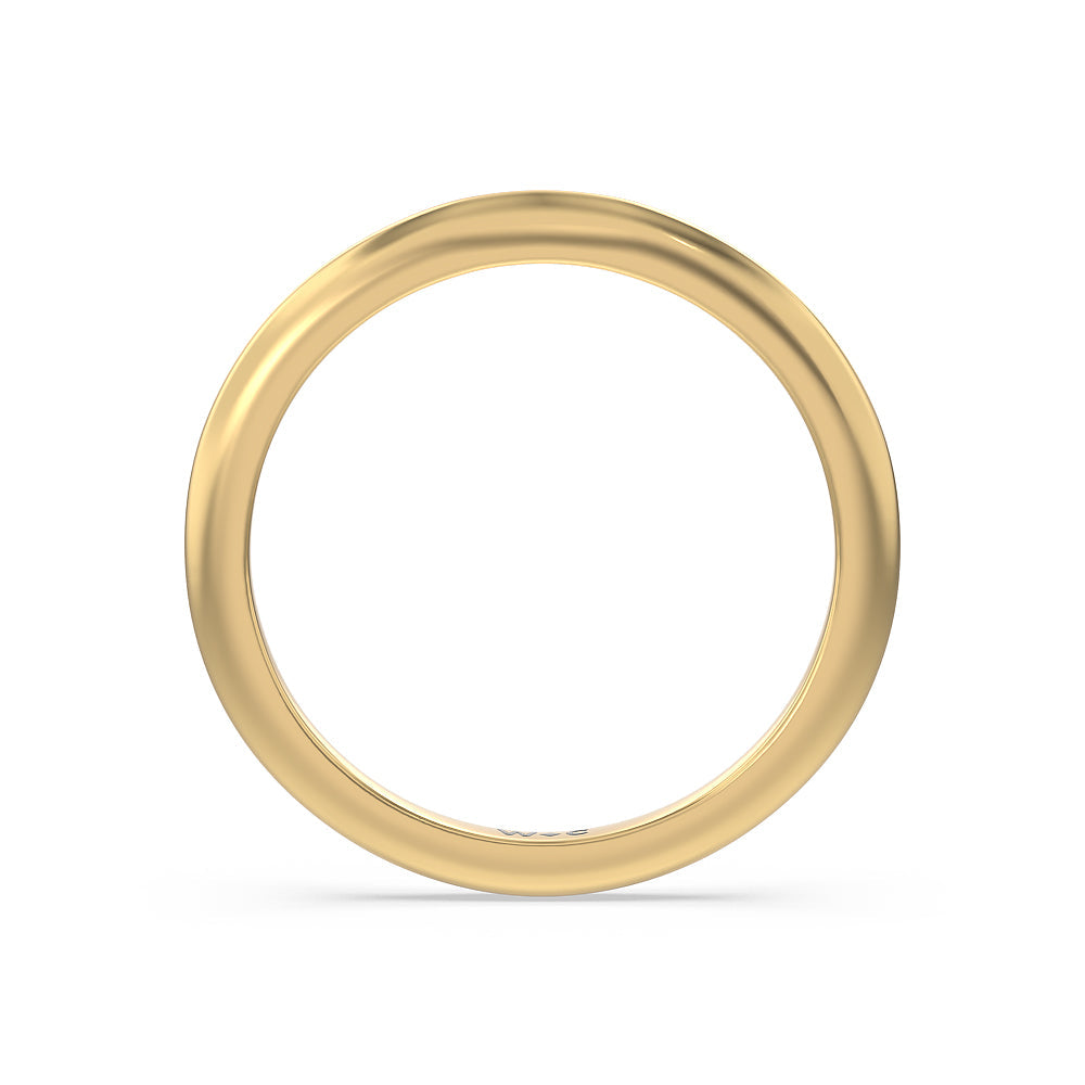 Medi Classic Four Prong Solitaire Wedding Band with 18KT Yellow Gold Cut Diamond in 14KT Yellow Gold view 2

