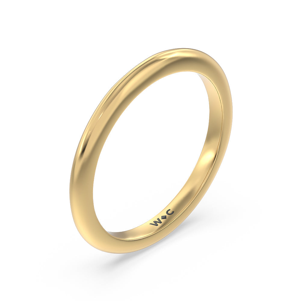 Medi Classic Four Prong Solitaire Wedding Band with 18KT Yellow Gold Cut Diamond in 14KT Yellow Gold view 4
