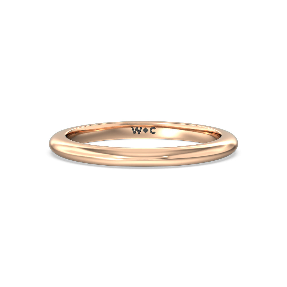 Maxi Classic Four Prong Solitaire Wedding Band with 18KT Rose Gold Cut Diamond in 14KT Rose Gold view 1
