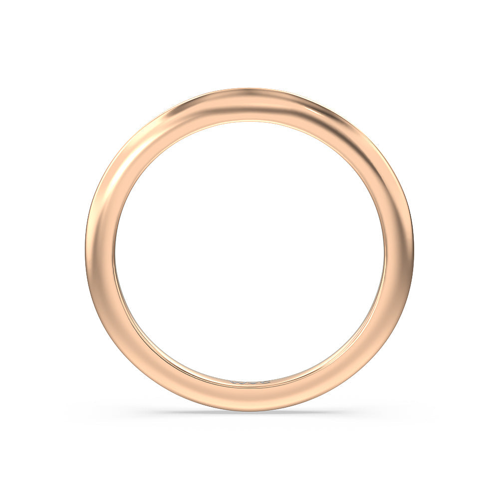 Maxi Classic Four Prong Solitaire Wedding Band with 18KT Rose Gold Cut Diamond in 14KT Rose Gold view 2
