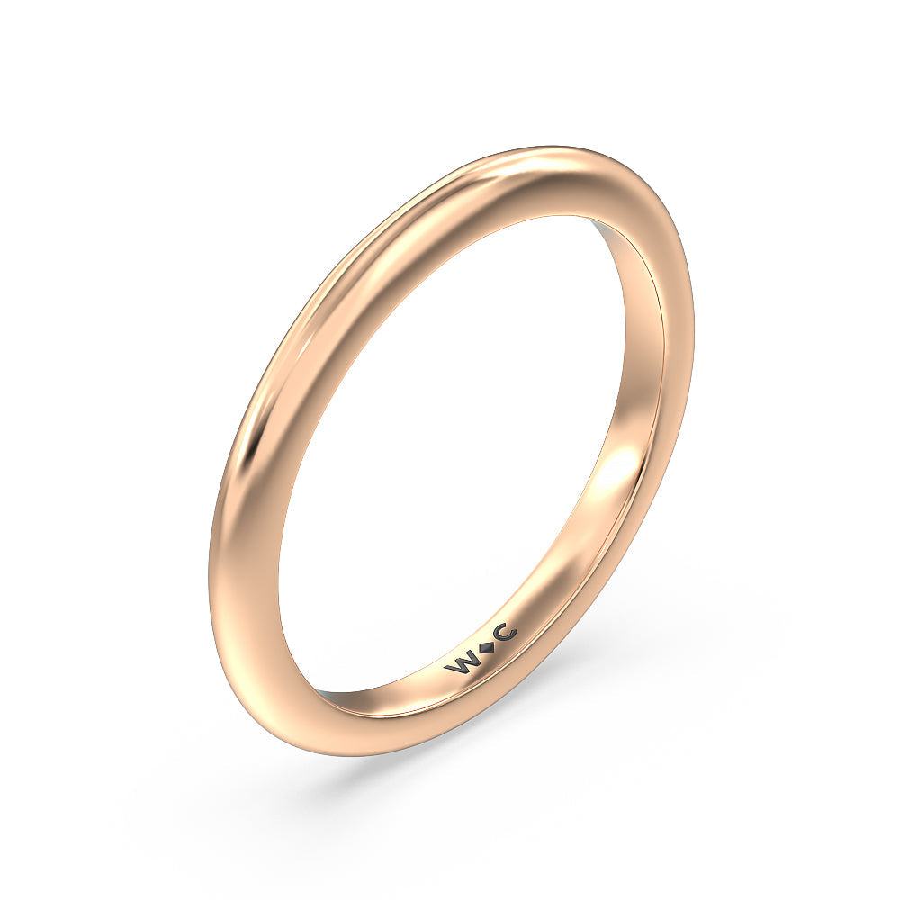 Maxi Classic Four Prong Solitaire Wedding Band with 18KT Rose Gold Cut Diamond in 14KT Rose Gold view 4
