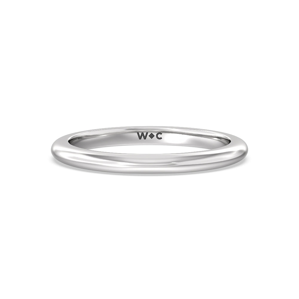 Maxi Classic Four Prong Solitaire Wedding Band with Platinum Cut Diamond in 14KT Platinum view 1
