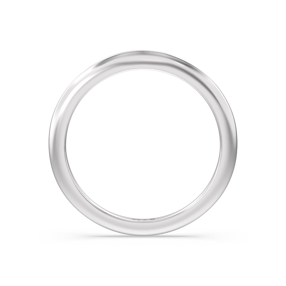 Maxi Classic Four Prong Solitaire Wedding Band with Platinum Cut Diamond in 14KT Platinum view 2

