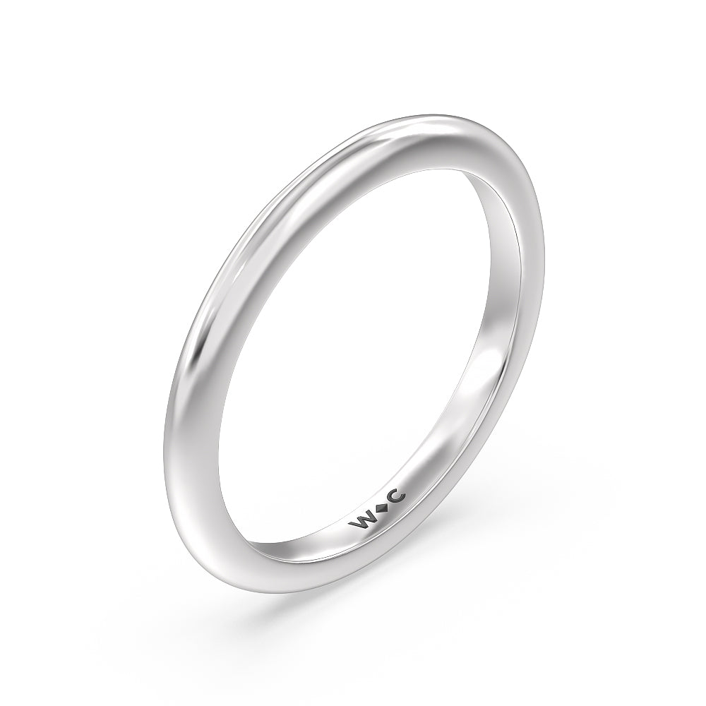 Maxi Classic Four Prong Solitaire Wedding Band with Platinum Cut Diamond in 14KT Platinum view 4
