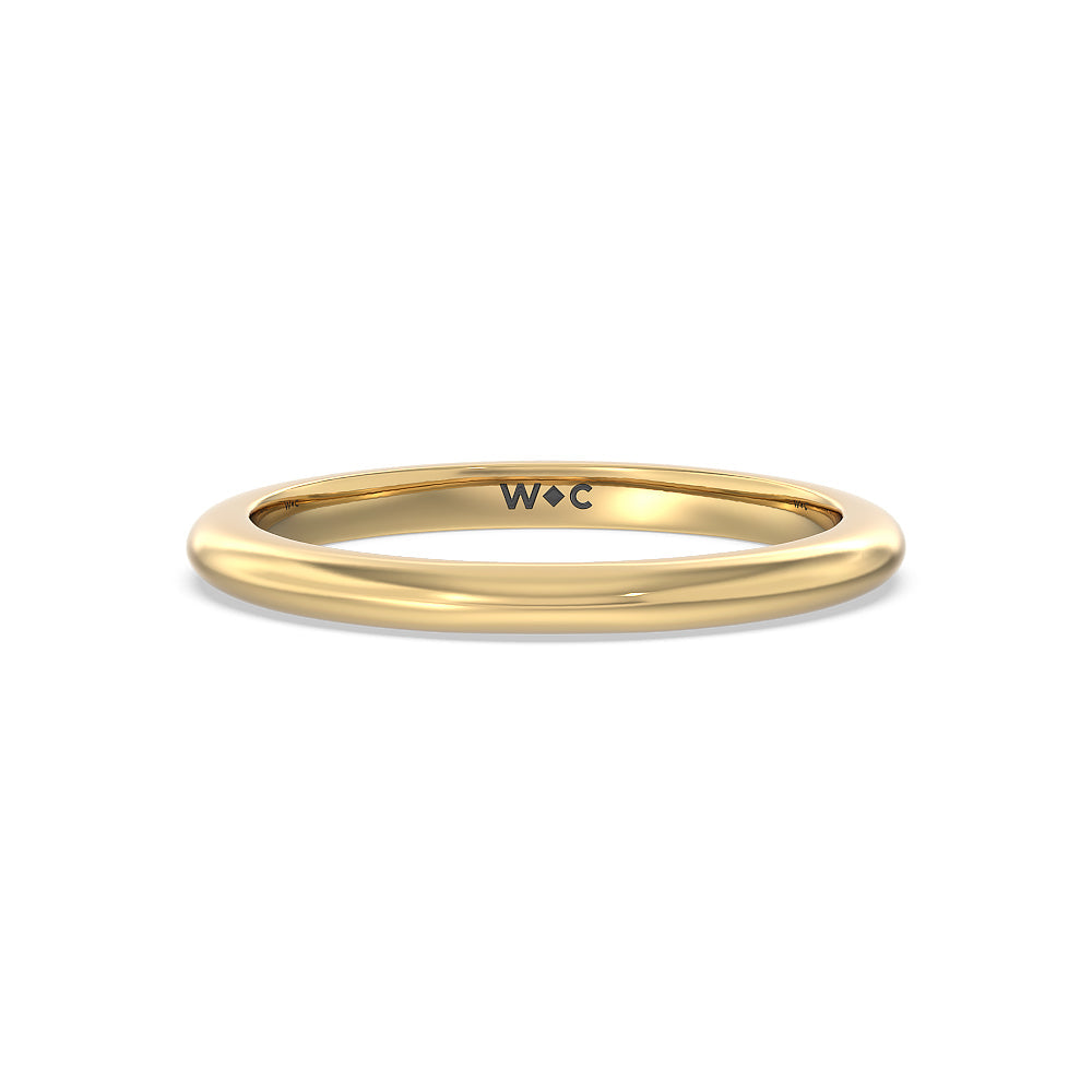 Maxi Classic Four Prong Solitaire Wedding Band with 18KT Yellow Gold Cut Diamond in 14KT Yellow Gold view 1
