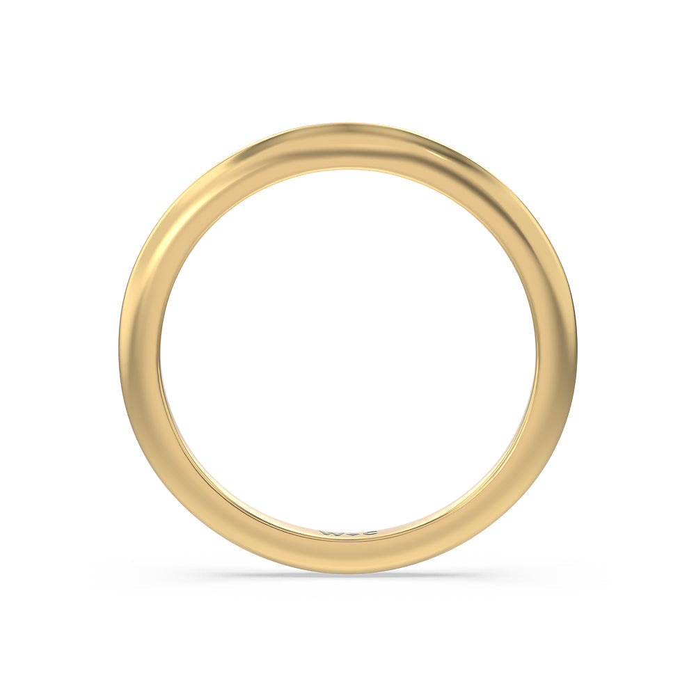 Maxi Classic Four Prong Solitaire Wedding Band with 18KT Yellow Gold Cut Diamond in 14KT Yellow Gold view 2
