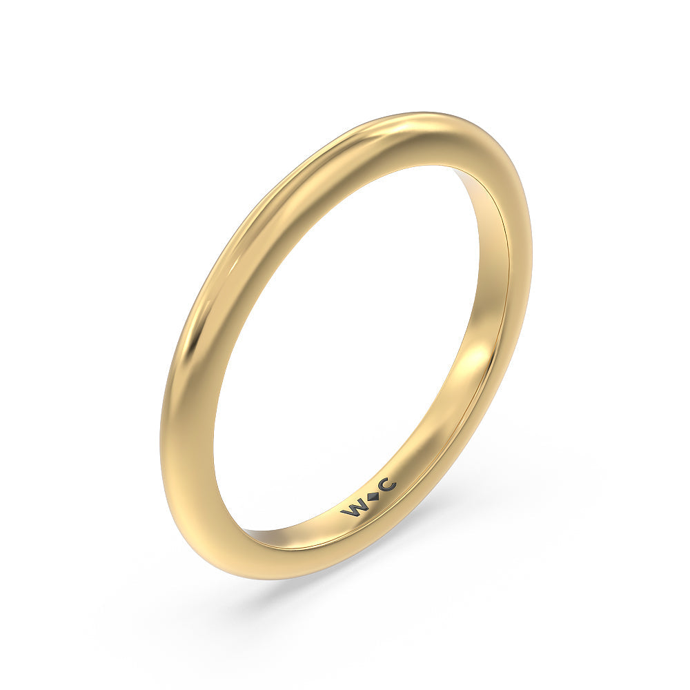 Maxi Classic Four Prong Solitaire Wedding Band with 18KT Yellow Gold Cut Diamond in 14KT Yellow Gold view 4
