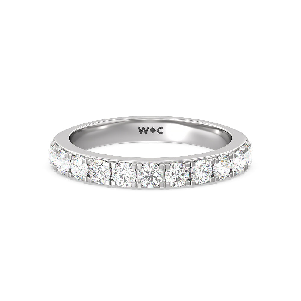 Maxi Classic Six Prong Solitaire Diamond Wedding Band with Platinum Cut Diamond in 14KT Platinum view 1
