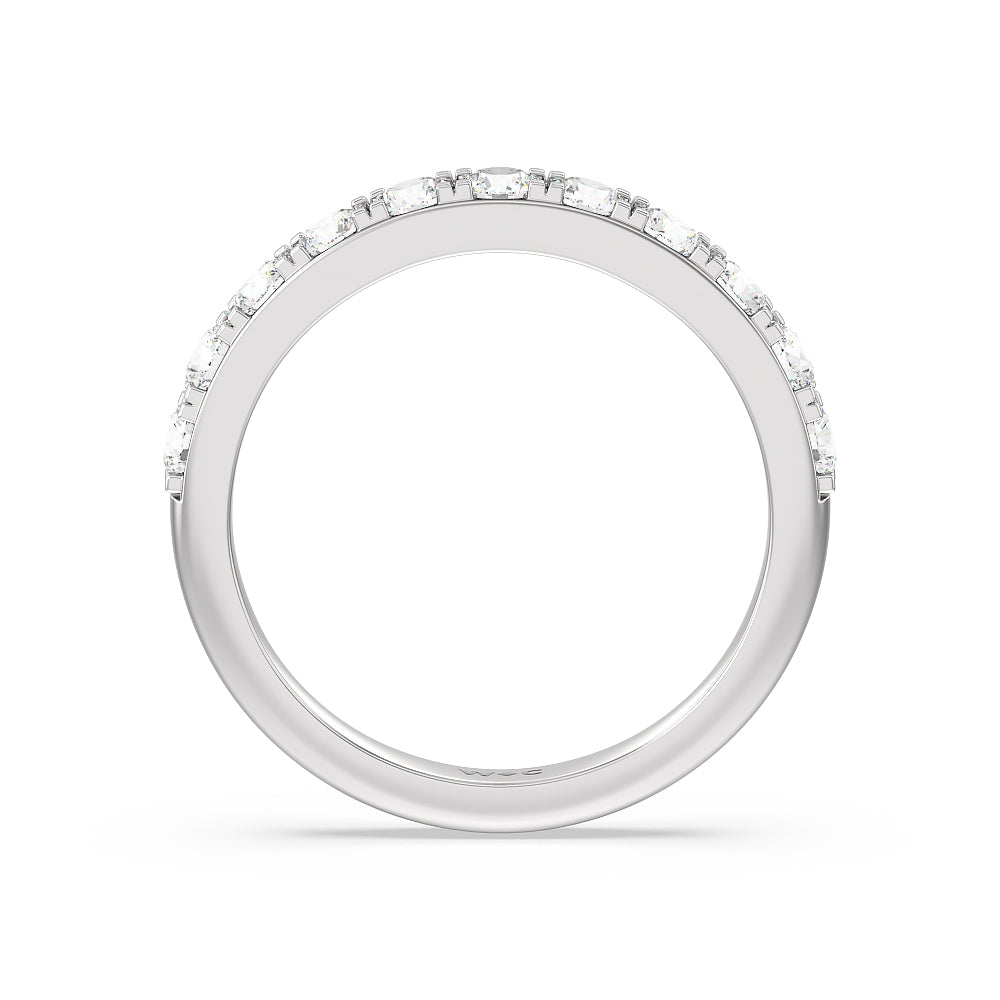 Maxi Classic Six Prong Solitaire Diamond Wedding Band with Platinum Cut Diamond in 14KT Platinum view 2
