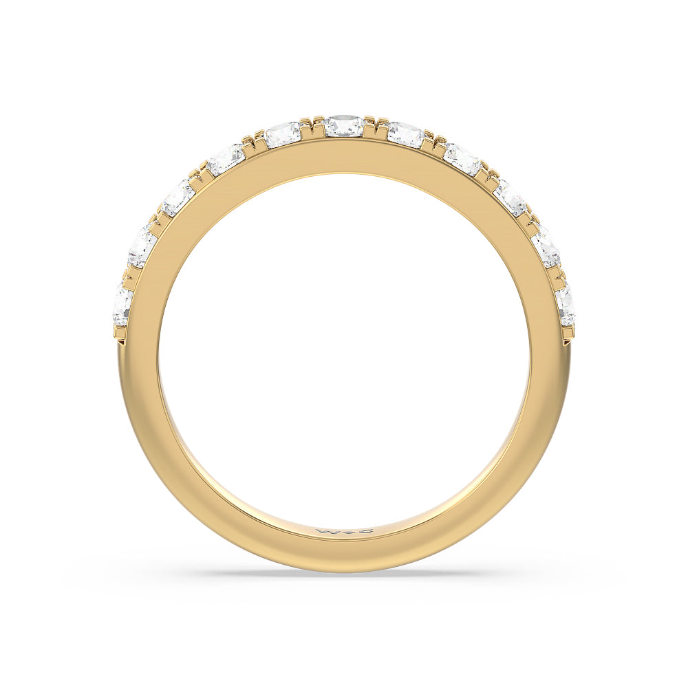 Maxi Classic Six Prong Solitaire Diamond Wedding Band with 18KT Yellow Gold Cut Diamond in 14KT Yellow Gold view 2
