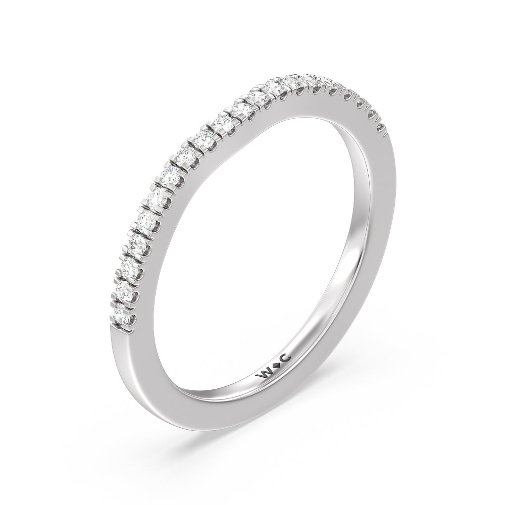 Medi Sleek Cathedral Solitaire Diamond Wedding Band with Platinum Cut Diamond in 14KT Platinum view 4
