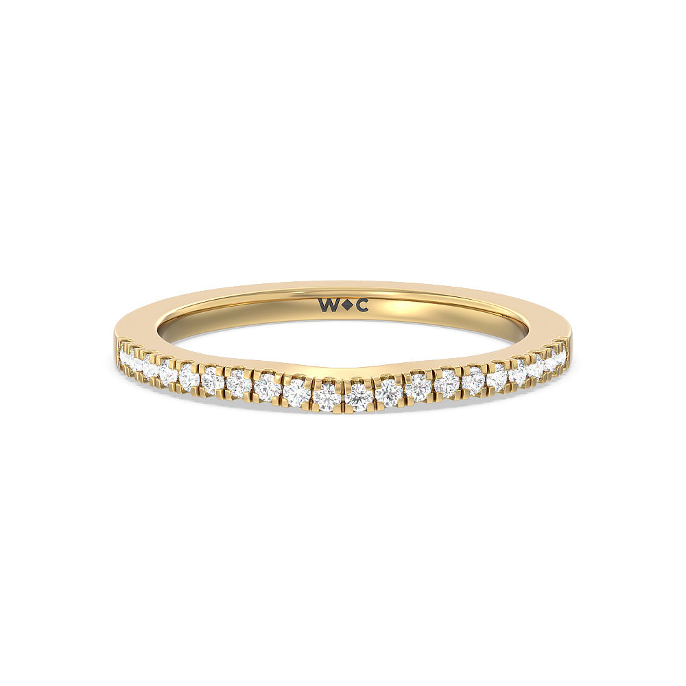 Medi Sleek Cathedral Solitaire Diamond Wedding Band with 18KT Yellow Gold Cut Diamond in 14KT Yellow Gold view 1
