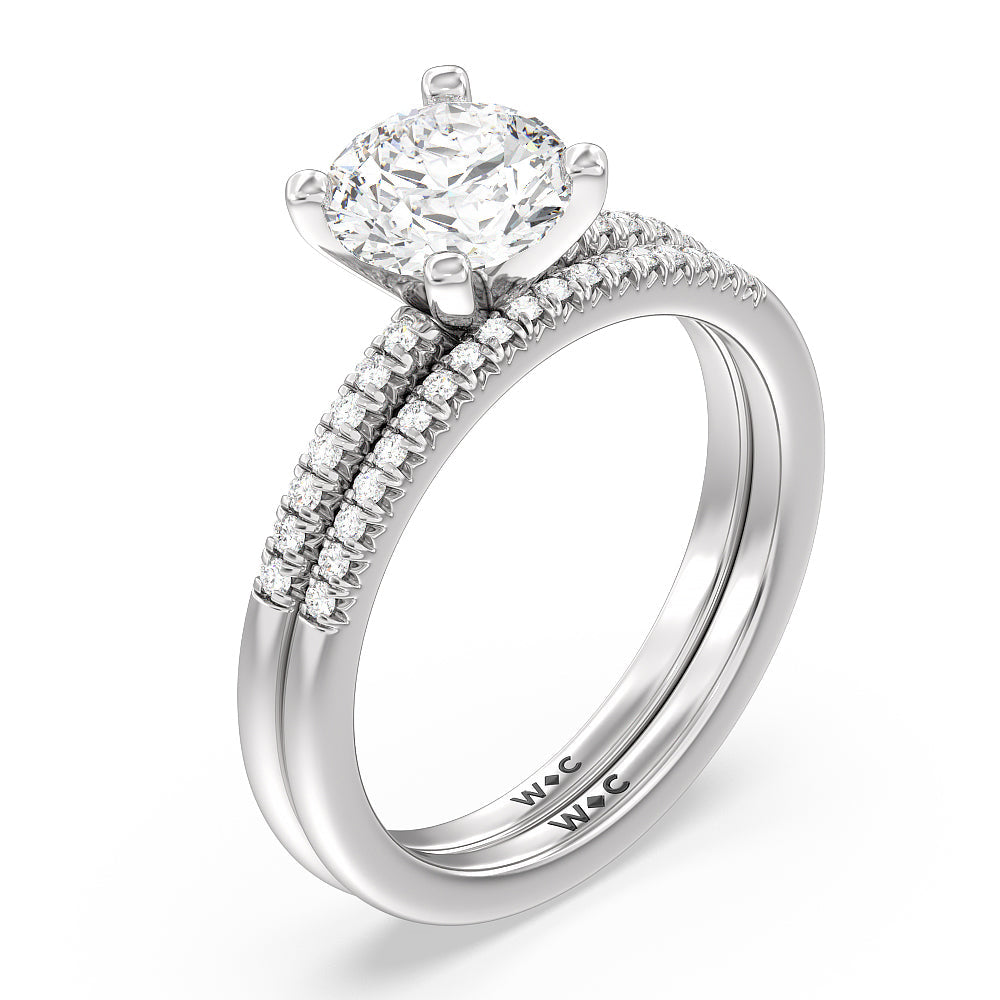 Oval Cut Lyra Petite French Set Diamond Engagement Ring with Lab Grown Diamond in 14KT Rose Gold view 4
