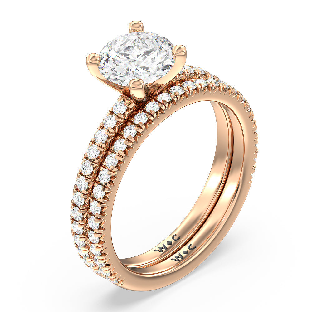 Oval Cut Orion Petite French Set Diamond Engagement Ring with Lab Grown Diamond in 14KT Rose Gold view 6
