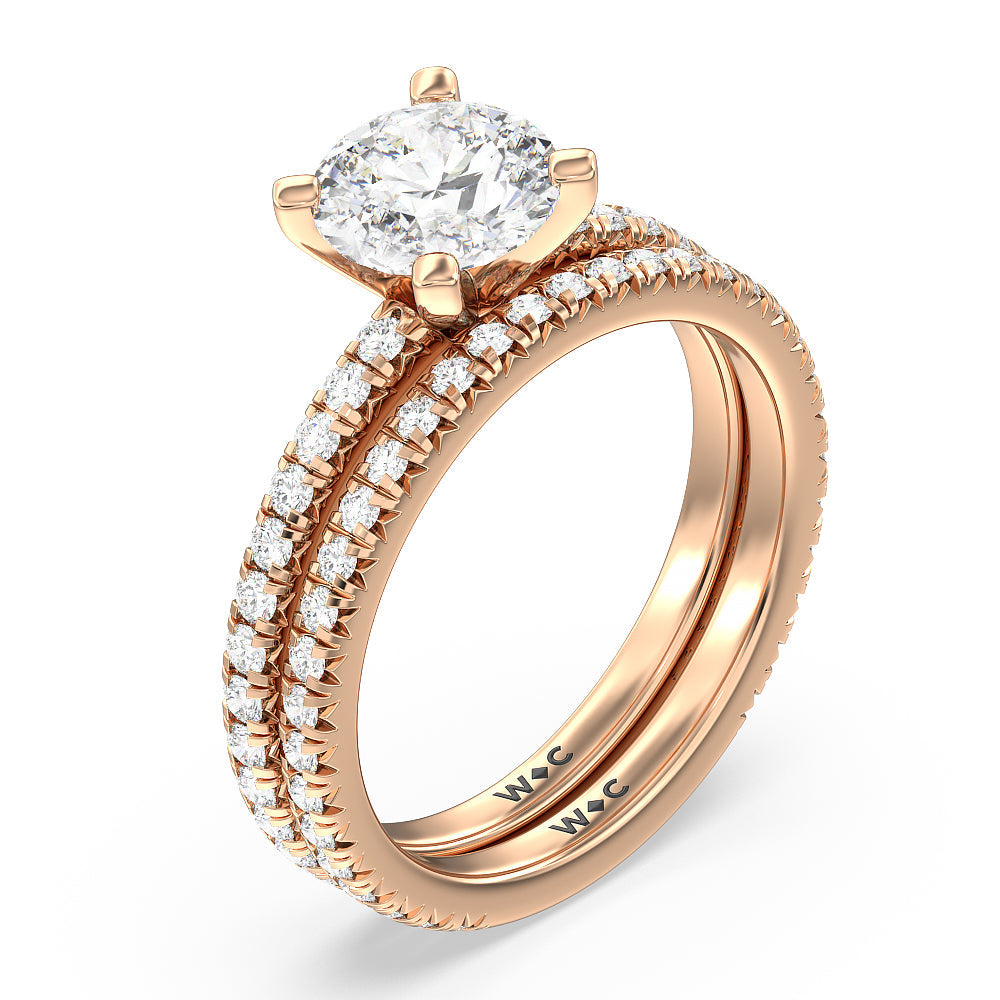 Oval Cut Ara Petite French Set Diamond Engagement Ring with Lab Grown Diamond in 14KT Rose Gold view 6

