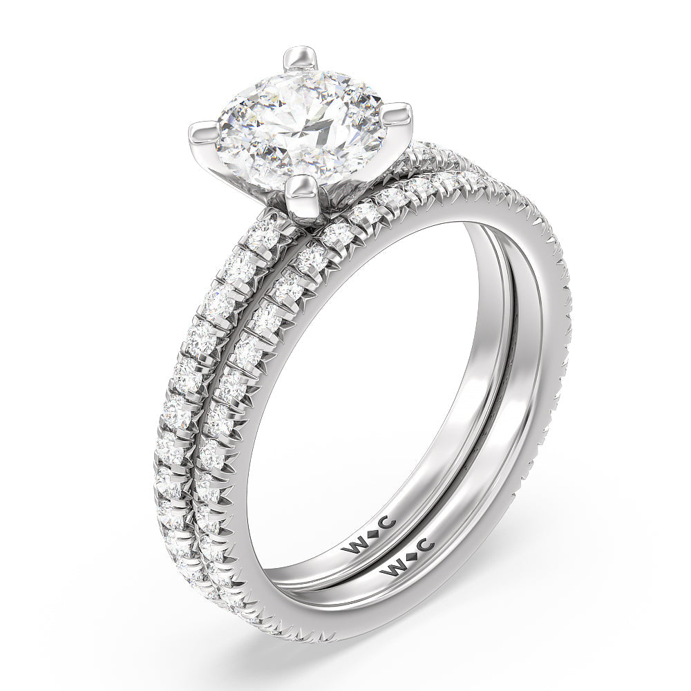 Oval Cut Ara Petite French Set Diamond Engagement Ring with Lab Grown Diamond in 14KT Rose Gold view 4
