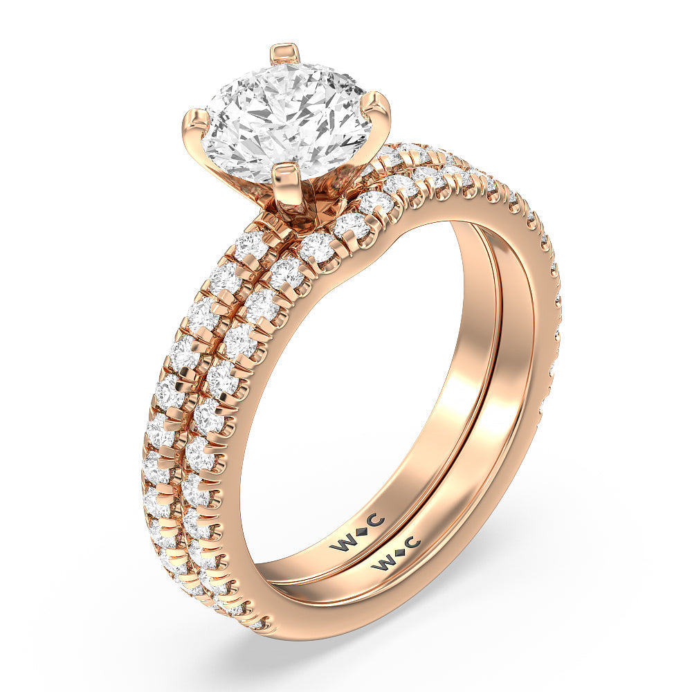 Oval Cut Ara Medi Micro Pave Diamond Engagement Ring with Lab Grown Diamond in 14KT Rose Gold view 5
