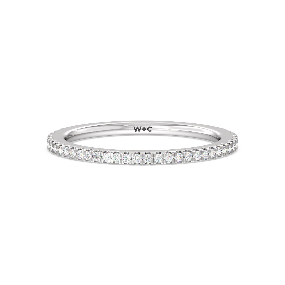 Ara Fine Hidden Halo Diamond Wedding Band with Platinum Cut Diamond in 14KT Platinum view 1
