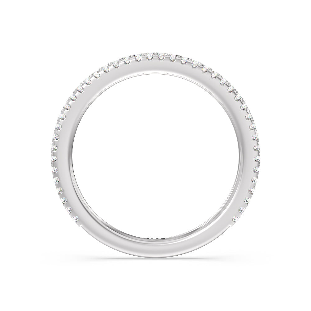 Ara Fine Hidden Halo Diamond Wedding Band with Platinum Cut Diamond in 14KT Platinum view 2
