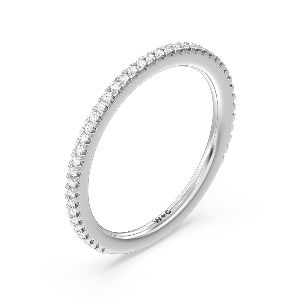 Ara Fine Hidden Halo Diamond Wedding Band with Platinum Cut Diamond in 14KT Platinum view 4
