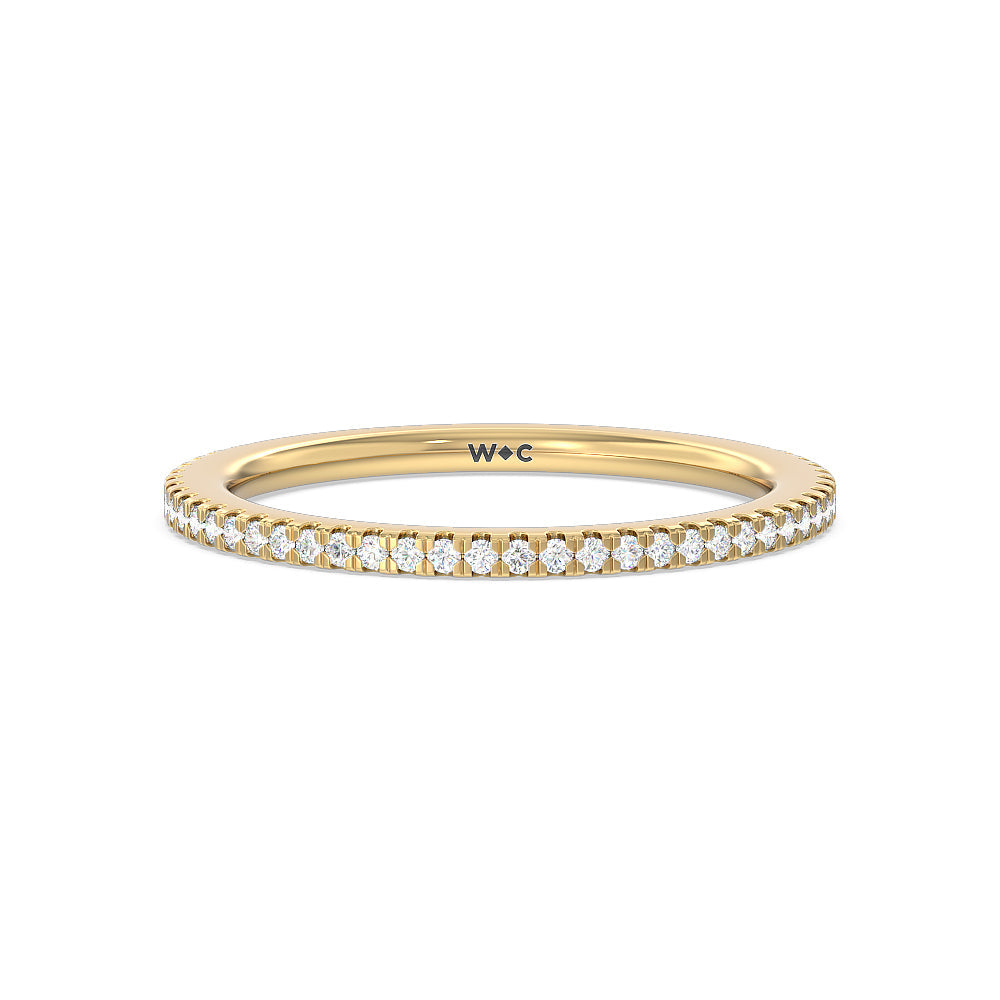 Ara Fine Hidden Halo Diamond Wedding Band with 18KT Yellow Gold Cut Diamond in 14KT Yellow Gold view 1
