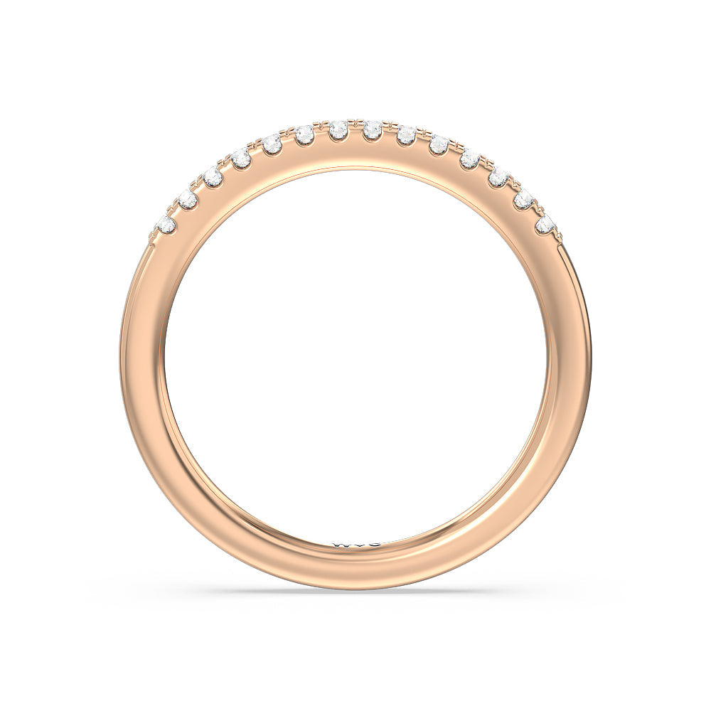 Lyra Hidden Halo Diamond Wedding Band with 18KT Rose Gold Cut Diamond in 14KT Rose Gold view 2
