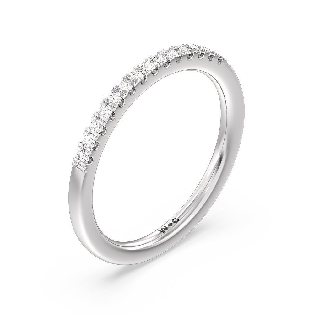 Lyra Hidden Halo Diamond Wedding Band with Platinum Cut Diamond in 14KT Platinum view 4
