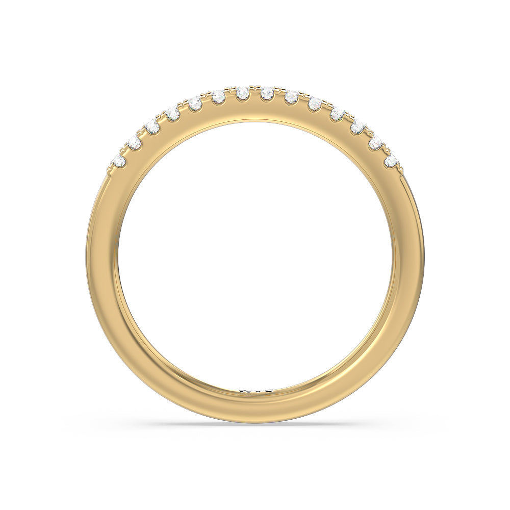 Lyra Hidden Halo Diamond Wedding Band with 18KT Yellow Gold Cut Diamond in 14KT Yellow Gold view 2
