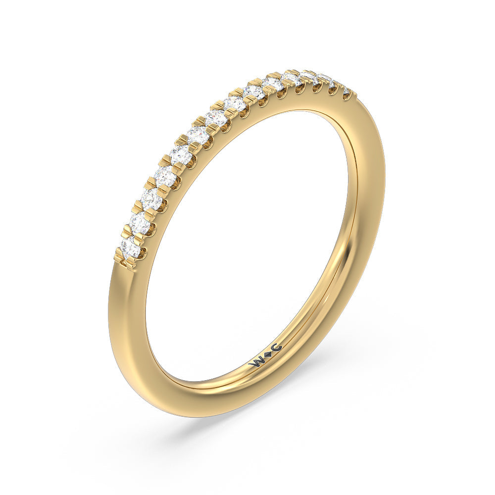 Lyra Hidden Halo Diamond Wedding Band with 18KT Yellow Gold Cut Diamond in 14KT Yellow Gold view 4
