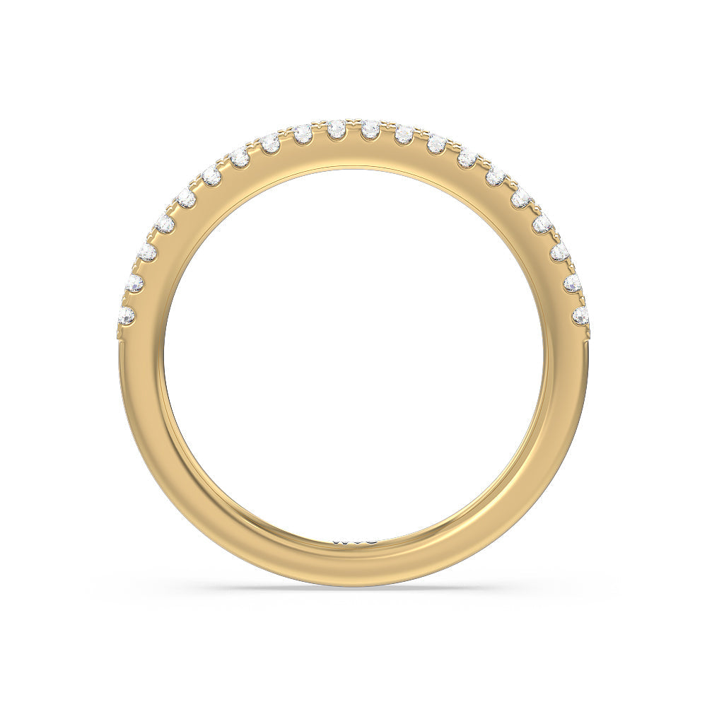 Vela Midi Hidden Halo Diamond Wedding Band with 18KT Yellow Gold Cut Diamond in 14KT Yellow Gold view 2
