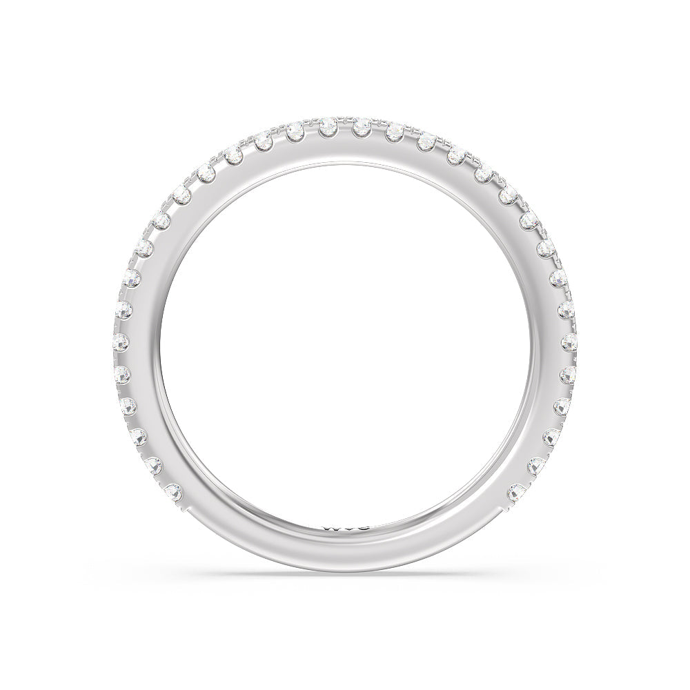 Ara Midi Hidden Halo Diamond Wedding Band with Platinum Cut Diamond in 14KT Platinum view 2
