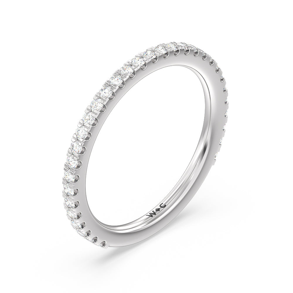 Ara Midi Hidden Halo Diamond Wedding Band with Platinum Cut Diamond in 14KT Platinum view 4
